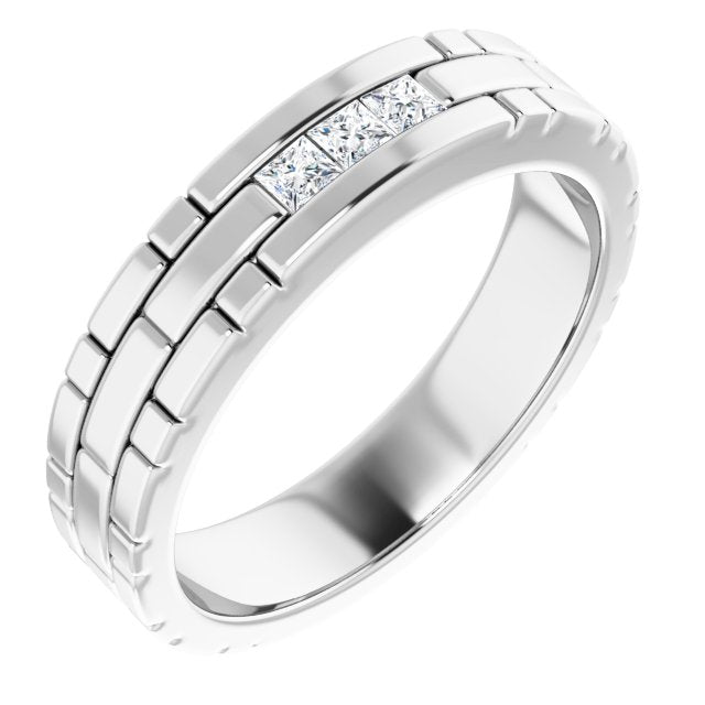 14K White 5/8 CTW Natural Diamond Band