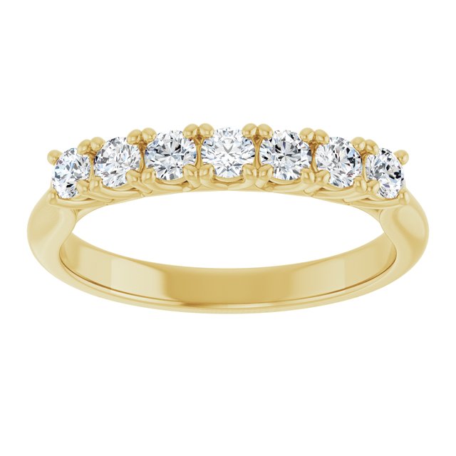 14K White 3/8 CTW Natural Diamond Seven-Stone Anniversary Band