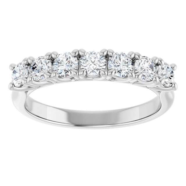 14K White Gold Seven-Stone Diamond Anniversary Band – 3/8 CTW