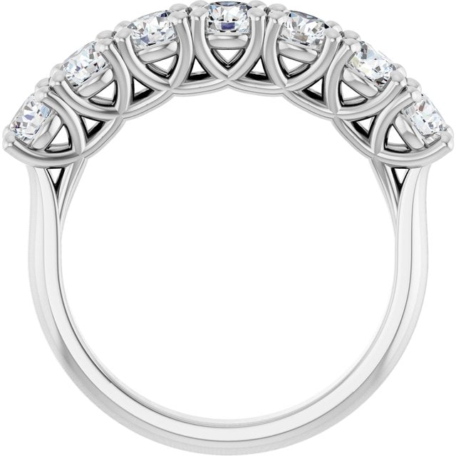 14K White Gold Seven-Stone Diamond Anniversary Band – 3/8 CTW