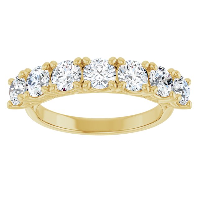 14K White 3/8 CTW Natural Diamond Seven-Stone Anniversary Band