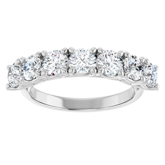 14K White 3/8 CTW Natural Diamond Seven-Stone Anniversary Band