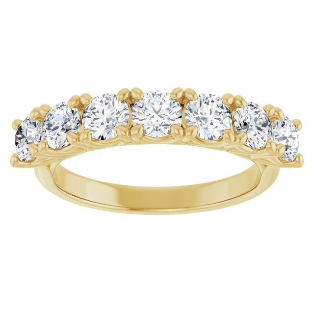 14K White 3/8 CTW Natural Diamond Seven-Stone Anniversary Band