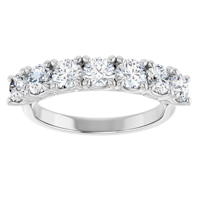 14K White 3/8 CTW Natural Diamond Seven-Stone Anniversary Band