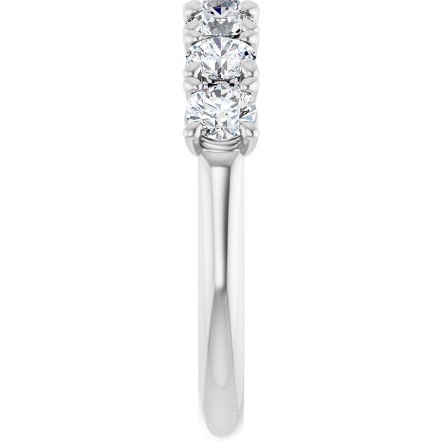 14K White Gold Seven-Stone Diamond Anniversary Band – 3/8 CTW