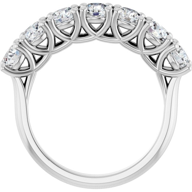 14K White Gold Seven-Stone Diamond Anniversary Band – 3/8 CTW