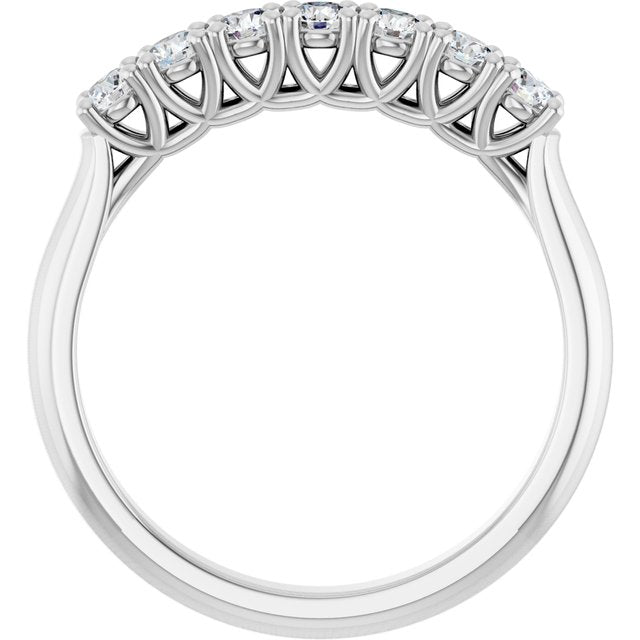 14K White 3/8 CTW Natural Diamond Seven-Stone Anniversary Band