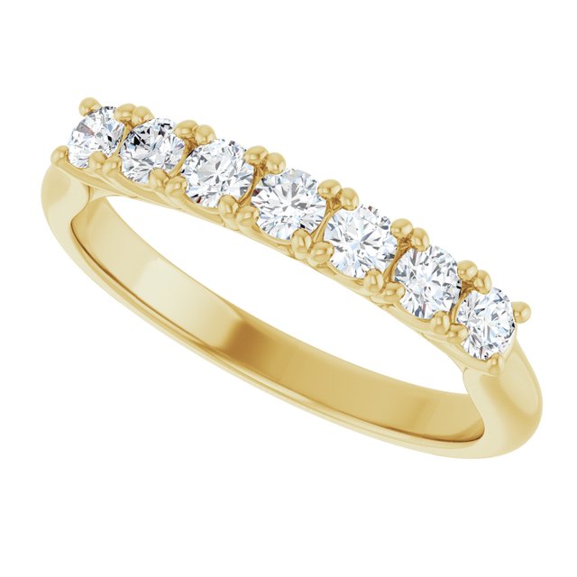 14K White 3/8 CTW Natural Diamond Seven-Stone Anniversary Band