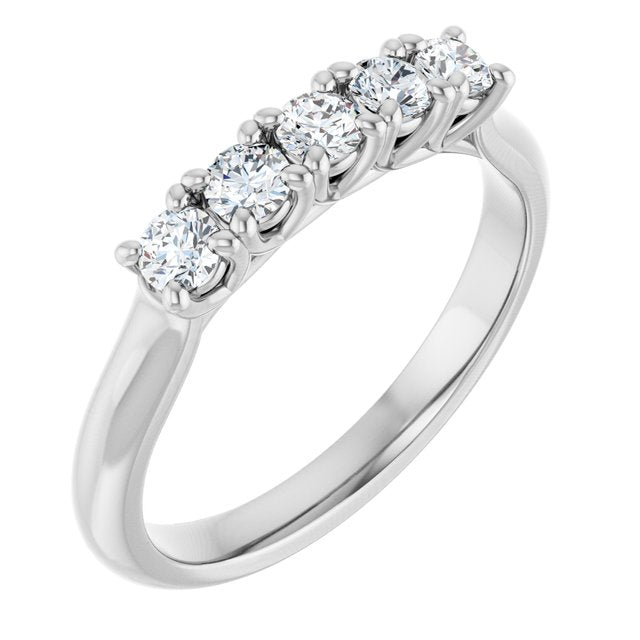 14K White 3/8 CTW Natural Diamond Anniversary Band