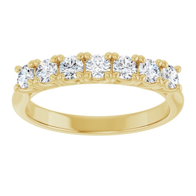 14K White 3/8 CTW Natural Diamond Seven-Stone Anniversary Band