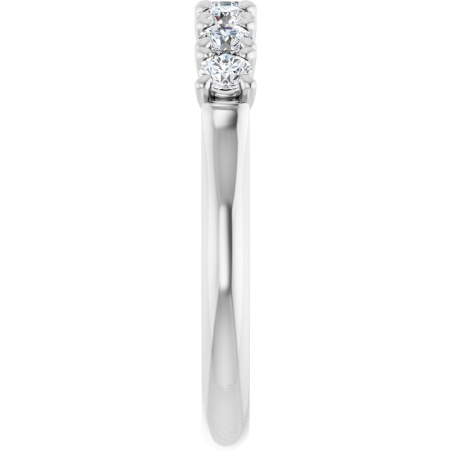 14K White Gold Seven-Stone Diamond Anniversary Band – 3/8 CTW