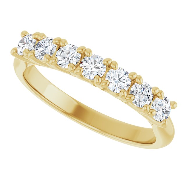 14K White 3/8 CTW Natural Diamond Seven-Stone Anniversary Band