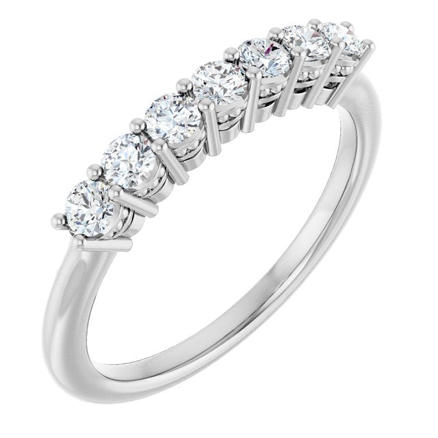 14K White Gold Diamond Anniversary Band – 3/8 CTW Natural Diamonds