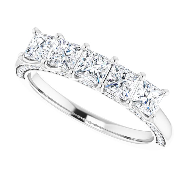 Platinum 1 1/6 CTW Natural Diamond Anniversary Band