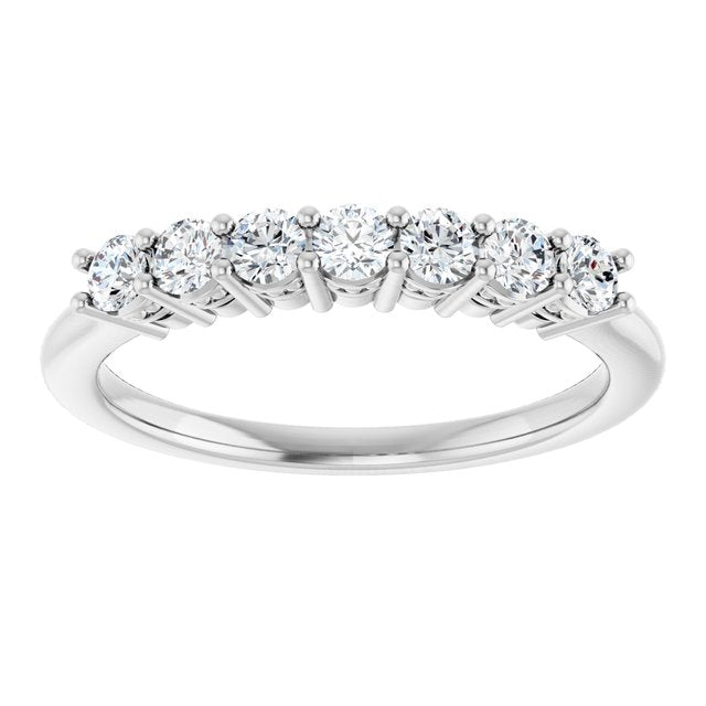 14K White Gold Diamond Anniversary Band – 3/8 CTW Natural Diamonds