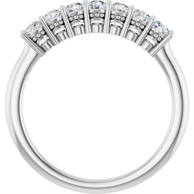 14K White Gold Diamond Anniversary Band – 3/8 CTW Natural Diamonds