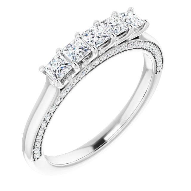 Platinum 1 1/6 CTW Natural Diamond Anniversary Band