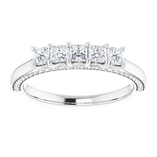 Platinum 1 1/6 CTW Natural Diamond Anniversary Band