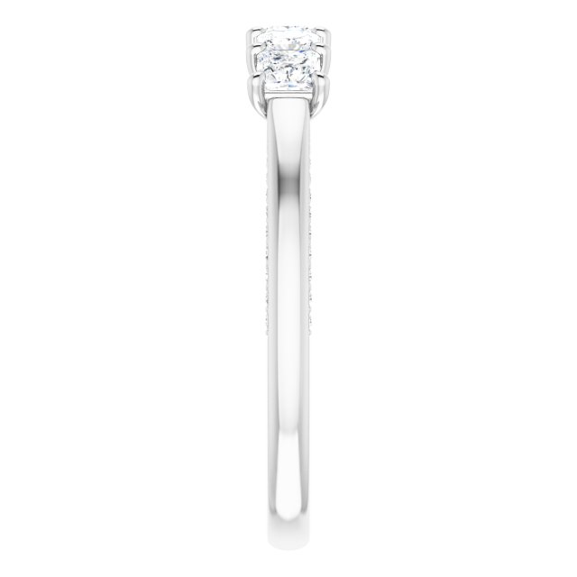 Platinum 1 1/6 CTW Square-Cut Natural Diamond Anniversary Band