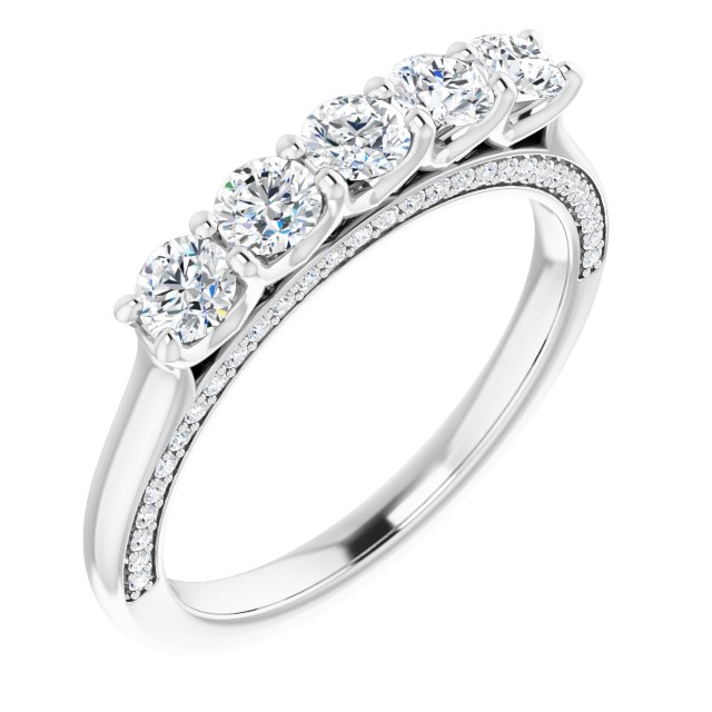 Platinum 1 1/6 CTW Natural Diamond Anniversary Band