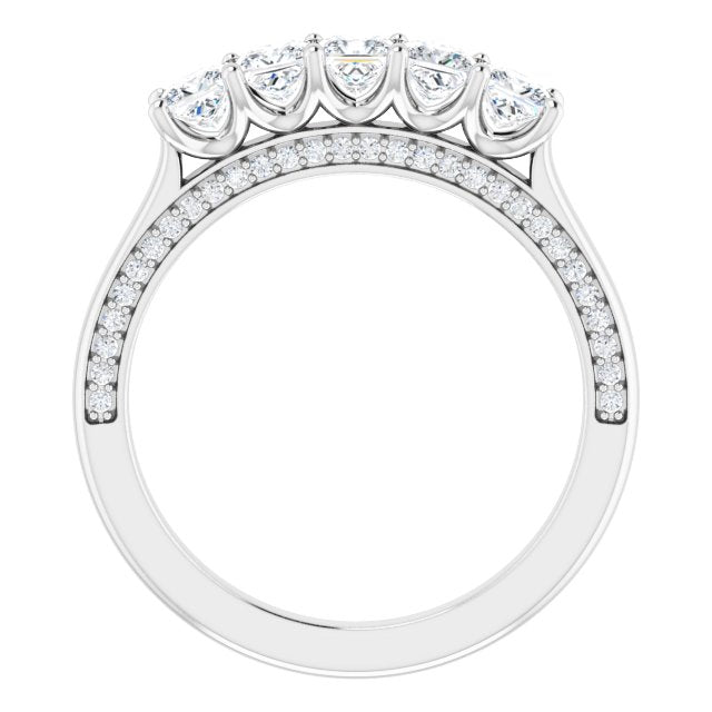 Platinum 1 1/6 CTW Square-Cut Natural Diamond Anniversary Band