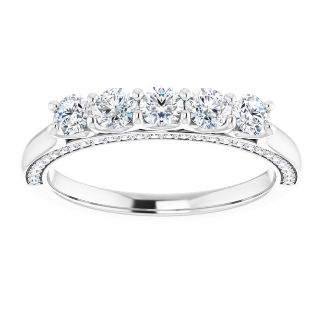 Platinum 1 1/6 CTW Natural Diamond Anniversary Band