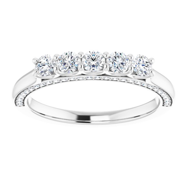 Platinum 1 1/6 CTW Square-Cut Natural Diamond Anniversary Band