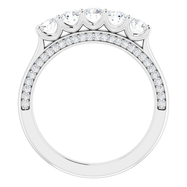 Platinum 1 1/6 CTW Square-Cut Natural Diamond Anniversary Band