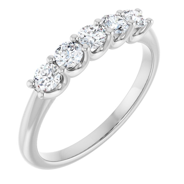 14K White 1 1/3 CTW Natural Diamond Anniversary Band