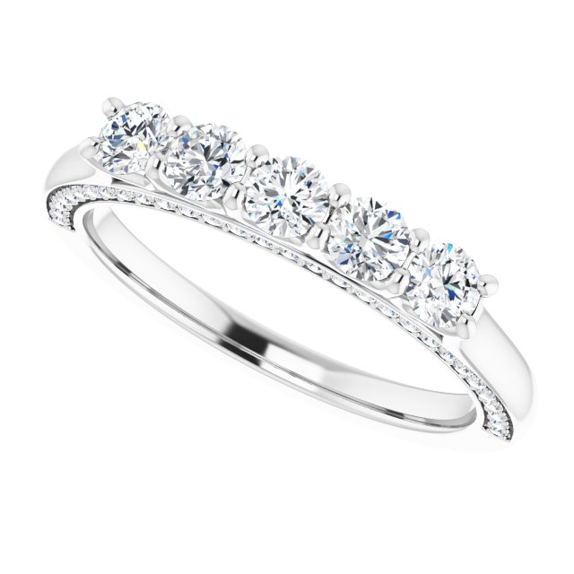 Platinum 1 1/6 CTW Square-Cut Natural Diamond Anniversary Band