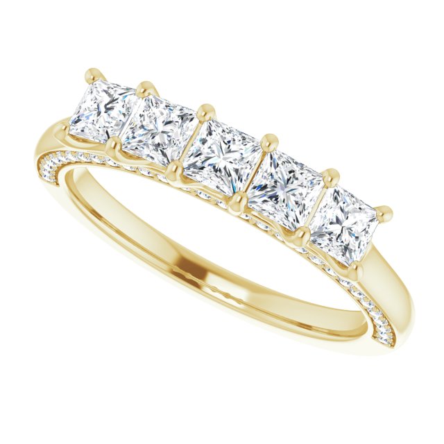 Platinum 1 1/6 CTW Square-Cut Natural Diamond Anniversary Band