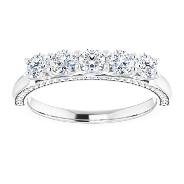 Platinum 1 1/6 CTW Natural Diamond Anniversary Band