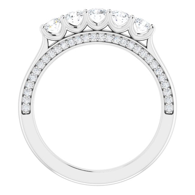 Platinum 1 1/6 CTW Square-Cut Natural Diamond Anniversary Band