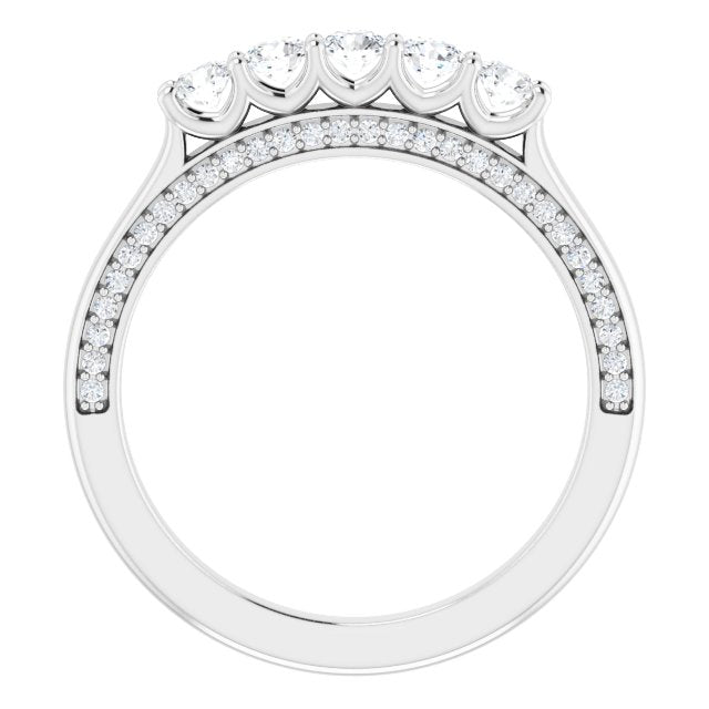 Platinum 1 1/6 CTW Square-Cut Natural Diamond Anniversary Band