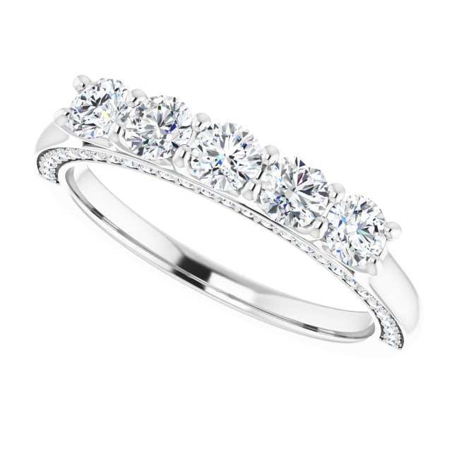 Platinum 1 1/6 CTW Square-Cut Natural Diamond Anniversary Band