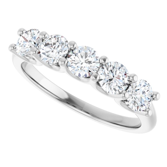 14K White 1 1/3 CTW Natural Diamond Anniversary Band