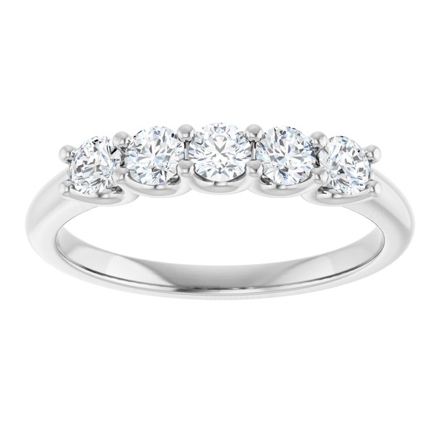 Stunning 14K White Gold Natural Diamond Anniversary Ring with 1 1/3 CTW