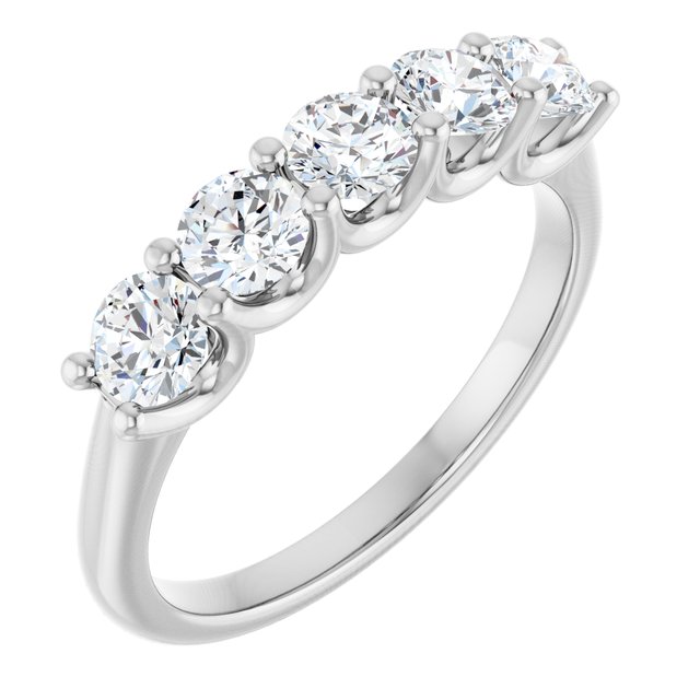 14K White 1 1/3 CTW Natural Diamond Anniversary Band