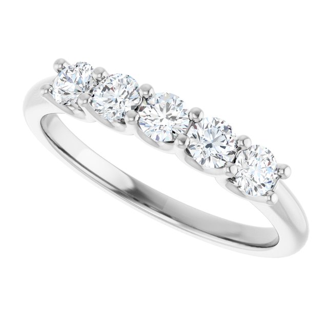 Stunning 14K White Gold Natural Diamond Anniversary Ring with 1 1/3 CTW