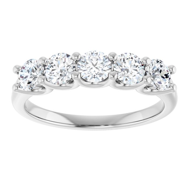 14K White 1 1/3 CTW Natural Diamond Anniversary Band