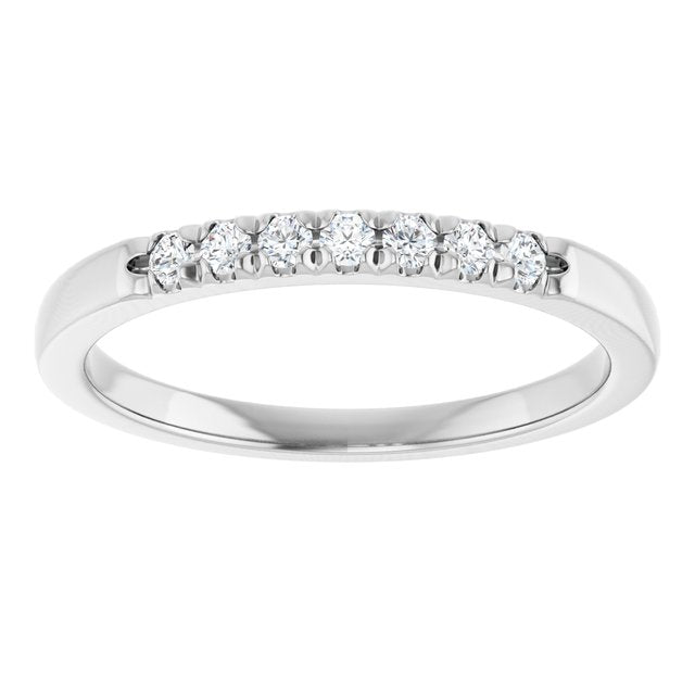 14K White 1/10 CTW Natural Diamond Anniversary Band