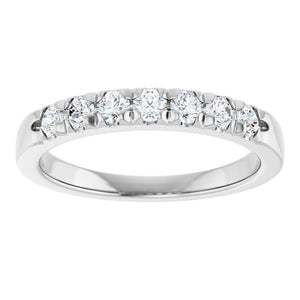 14K Gold & Platinum Lab-Grown Diamond French-Set Anniversary Band - Options Available