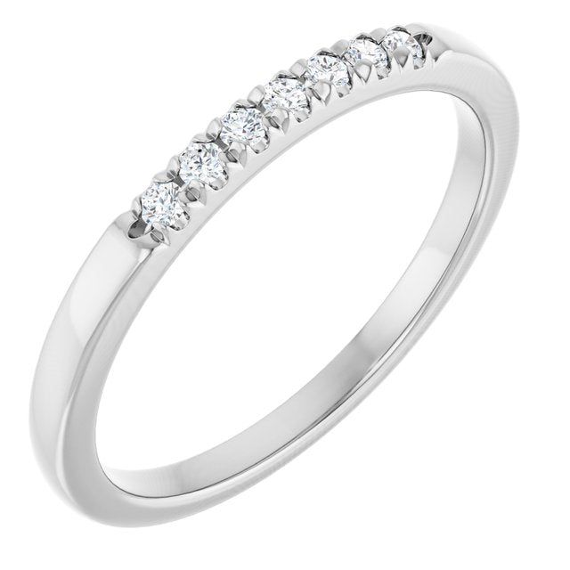 1/10 CTW Natural Diamond French-Set Anniversary Band Crafted in 14K Gold & Platinum