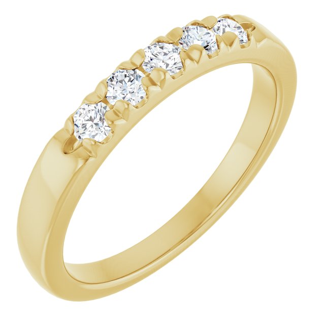 14K White .07 CTW Natural Diamond Anniversary Band