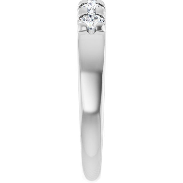 14K White .07 CTW Natural Diamond Anniversary Band