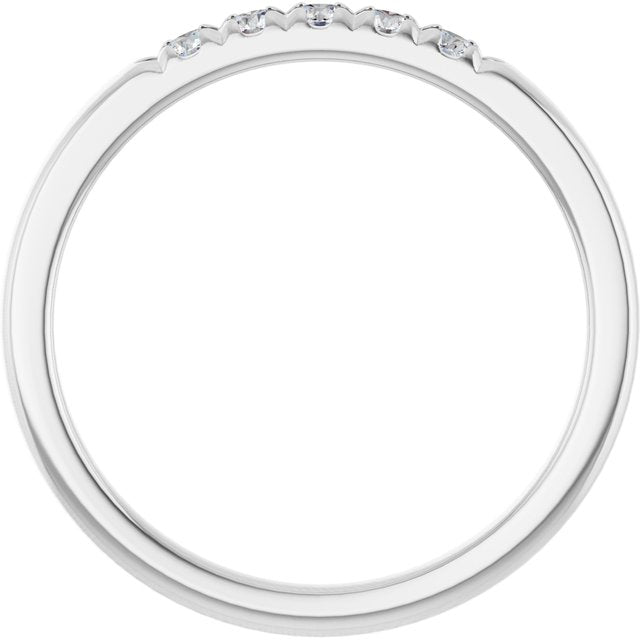 14K White .07 CTW Natural Diamond Anniversary Band