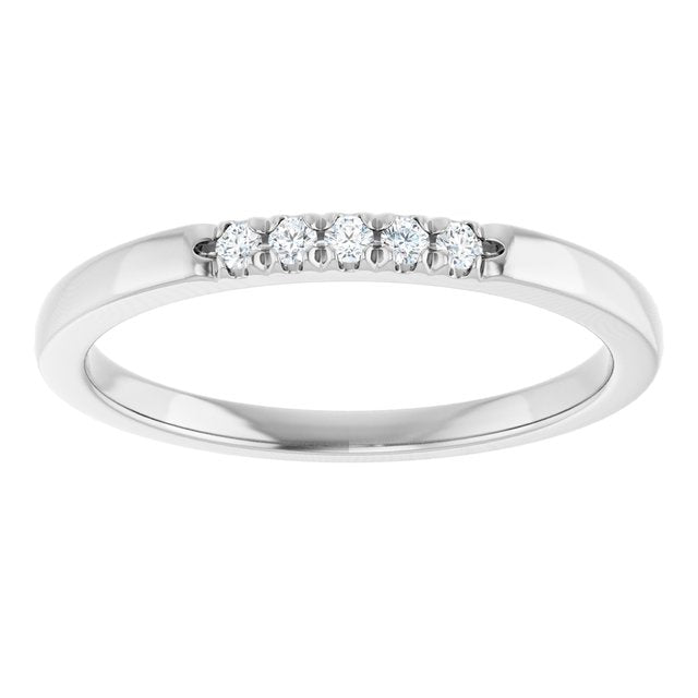 14K White .07 CTW Natural Diamond Anniversary Band