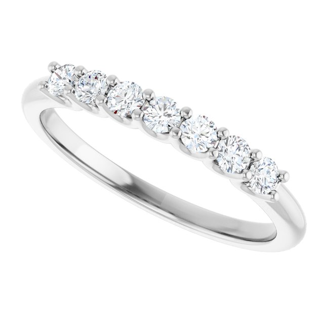 Platinum 5/8 CTW Natural Diamond Elegance Anniversary Band