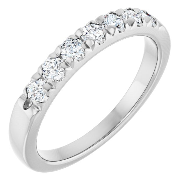 14K Gold & Platinum Lab-Grown Diamond French-Set Anniversary Band - Options Available