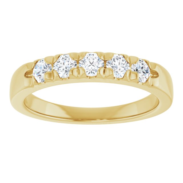 14K White .07 CTW Natural Diamond Anniversary Band